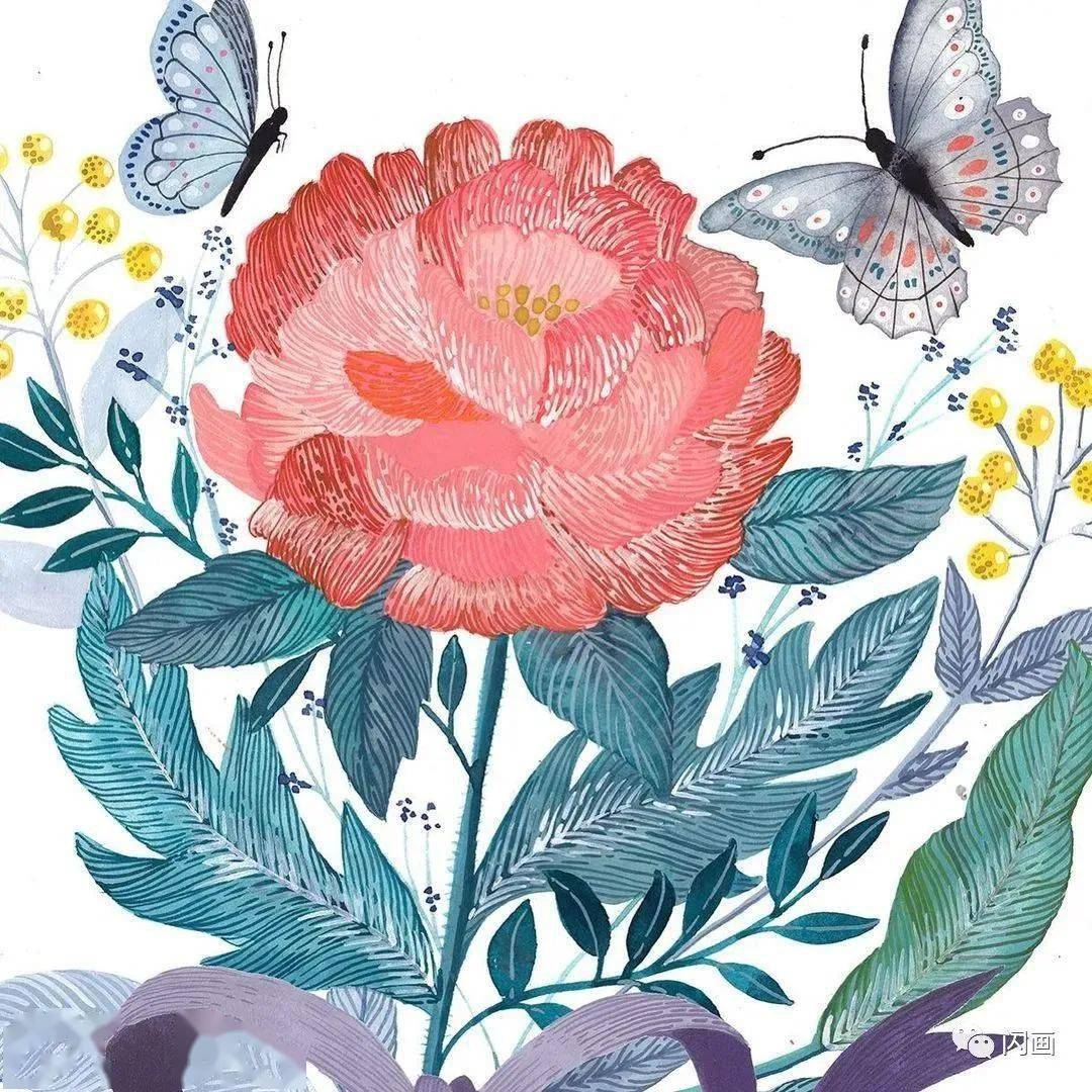 水彩扁平化插画用来做装饰画效果好极了