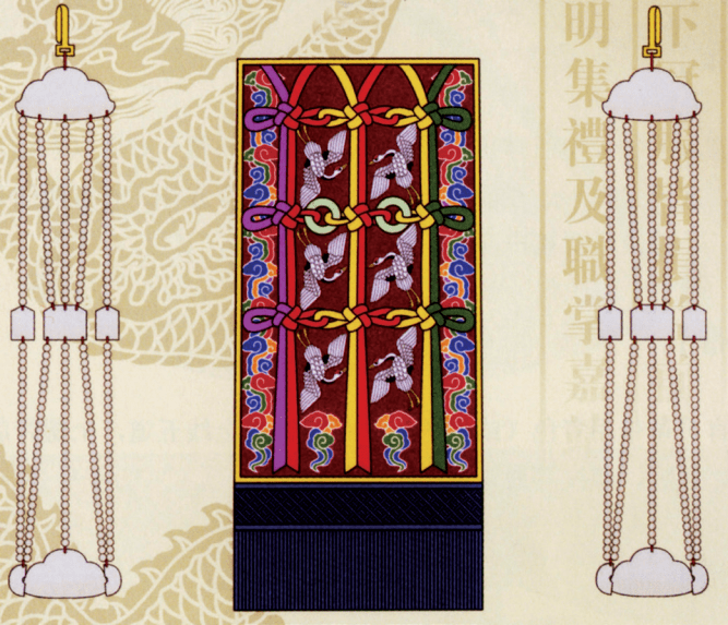 明代的绶是用来系佩玉,官印等的丝带,不同颜色的绶带标志了身份等级的