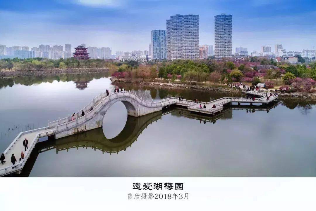 航拍黄州遗爱湖梅园美呆了