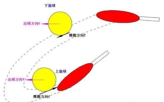 乒乓球撞击和摩擦图解图片