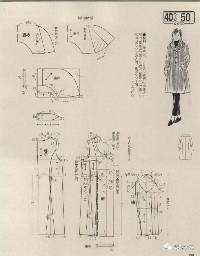 贵妇人女士大衣外套裁剪图