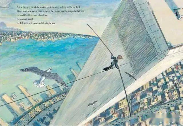 英文有声绘本themanwhowalkedbetweenthetowers高空走索人