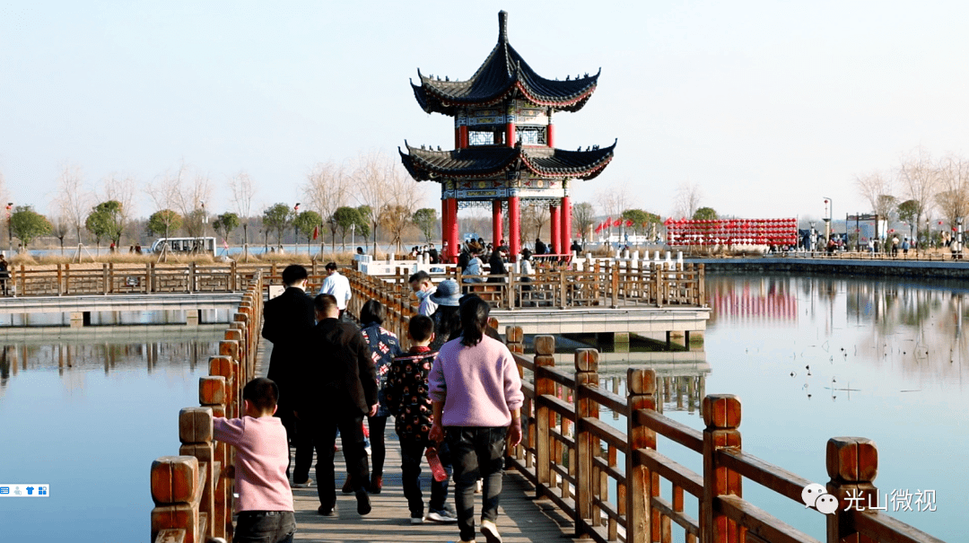 春节假期,光山官渡河岸及官渡八景近郊游受热捧_龙堤
