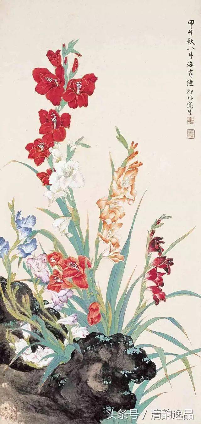 陸抑飛 花鳥 石榴圖 他尤擅兼工带写和没骨法花鸟画陆抑非作品欣赏_搜狐网