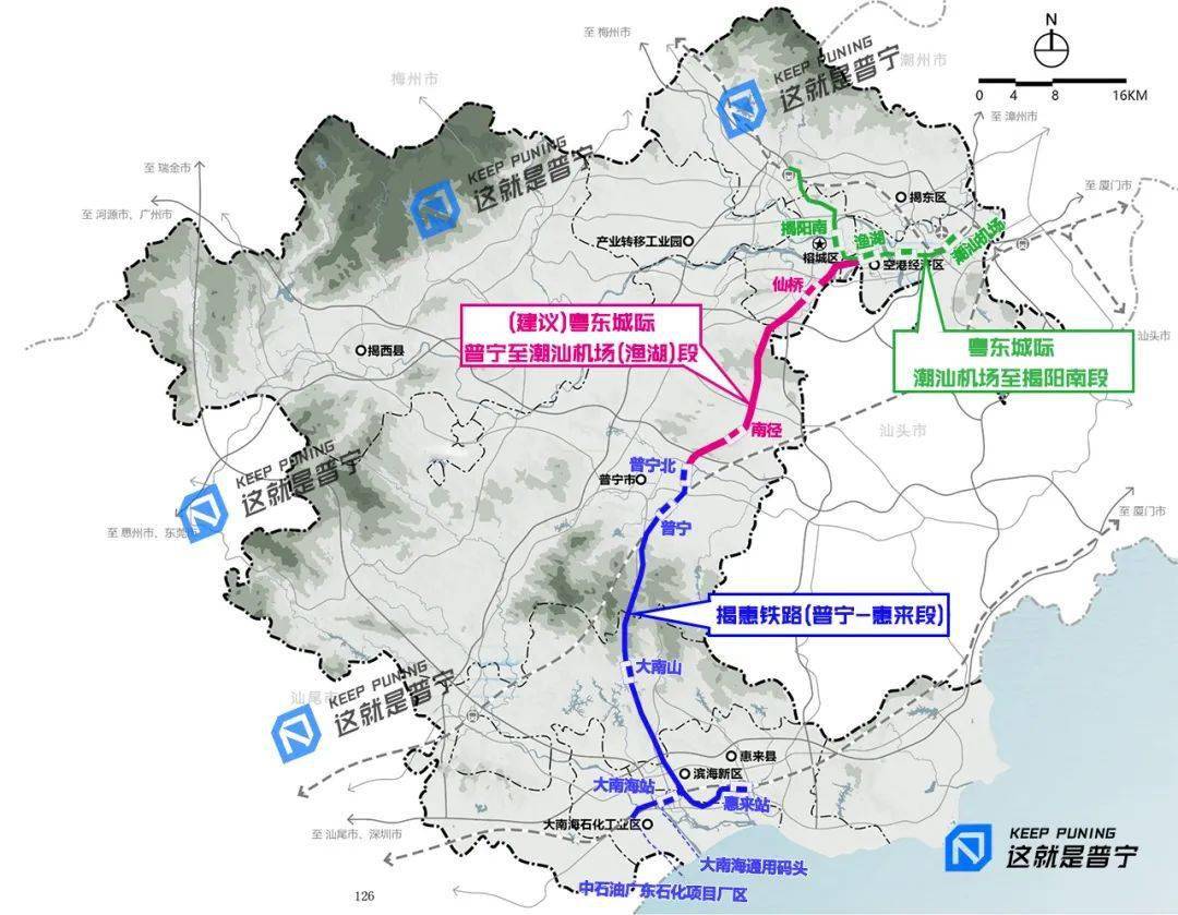 揭惠鐵路 普寧至機場城際▲通過對揭惠鐵路(揭陽-普寧段)預留複線