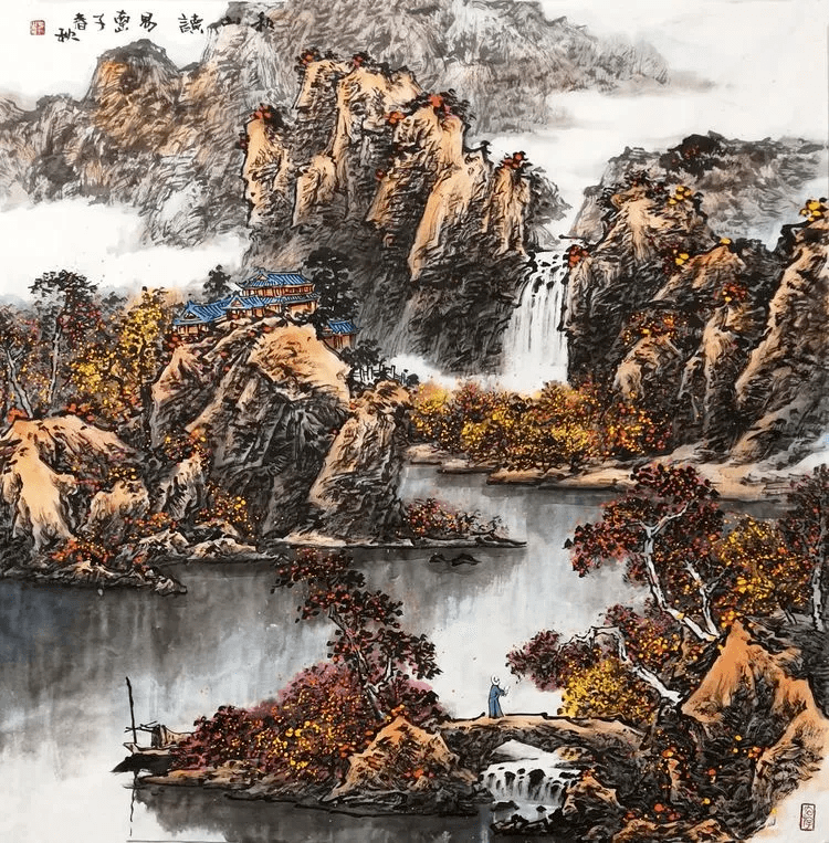 中国山水画的一个显著特点就是要表现出诗情画意,强化通感,升华主题