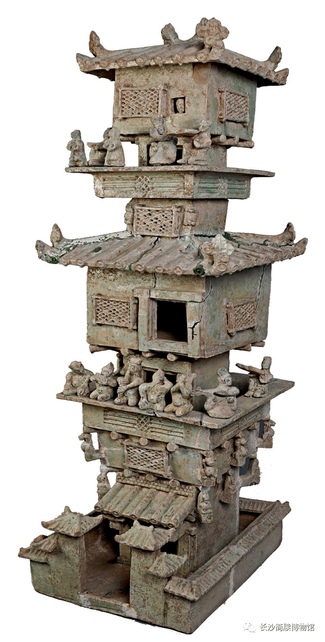 汉代绿釉陶楼和我们可以清晰的看到汉代的"百戏"从这副汉代画像砖的