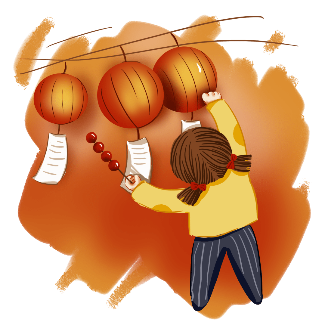 猜灯谜闹花灯元宵习俗正月十五吃元宵, 在我国是由来已久的习俗.