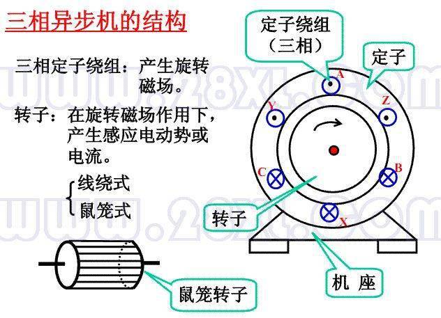 通过滑环引入电流;同步电机和异步电机的定子绕组是相同的,主要区别
