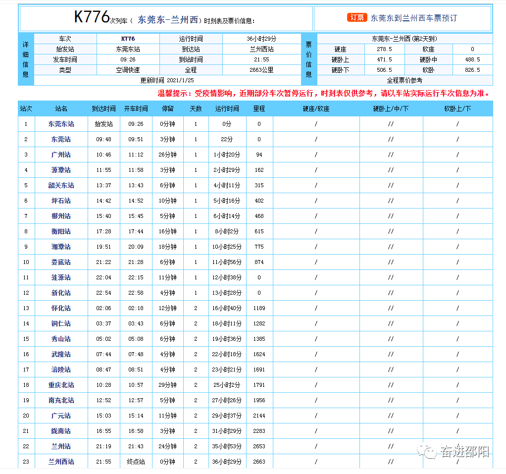 1,东莞东～兰州西k776/777,k778/5次衡阳至怀化间改经由怀衡线