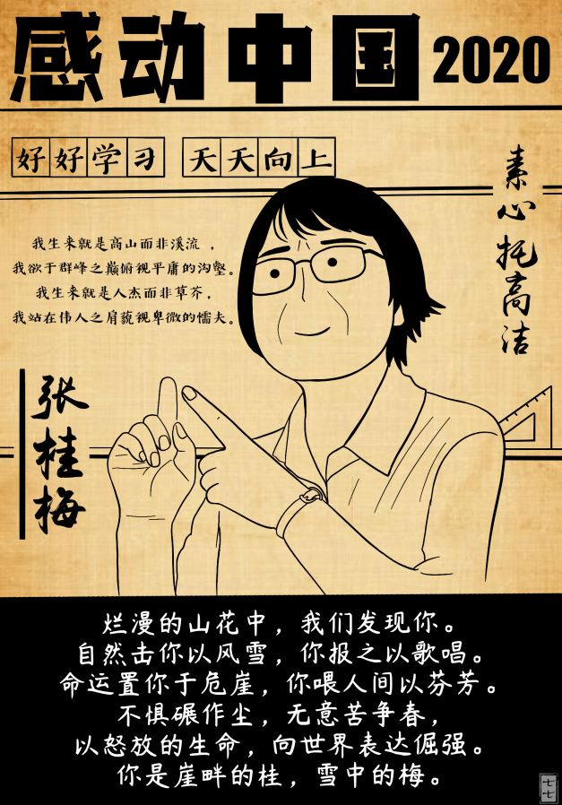 感动中国十大人物插画图片