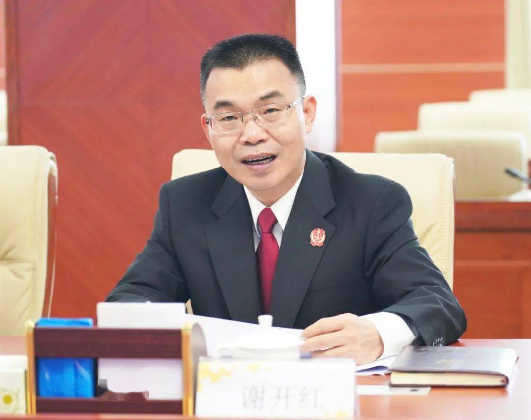 谢开红院长感谢省政法队伍教育整顿第二驻点指导组对法院工作的关心