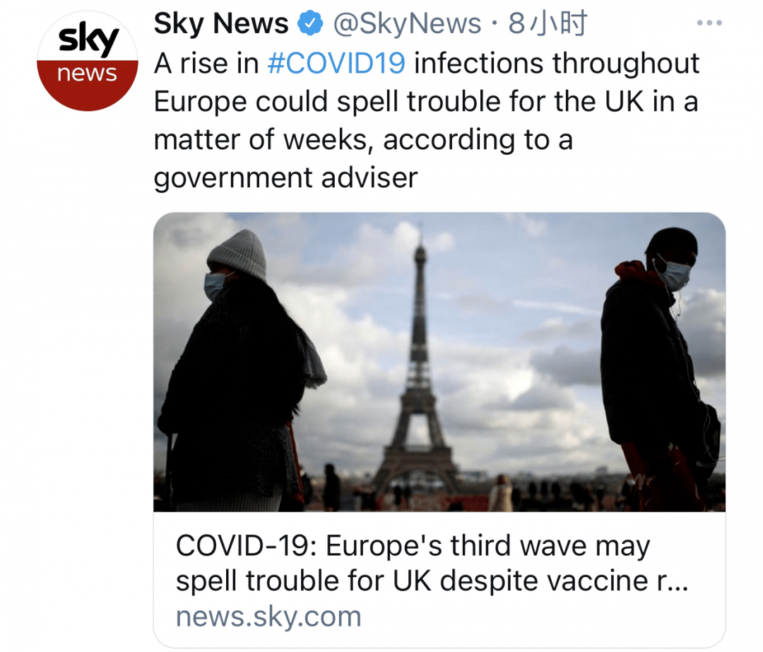 欧洲第三波疫情恐波及英国鲍里斯打疫苗一点也不疼