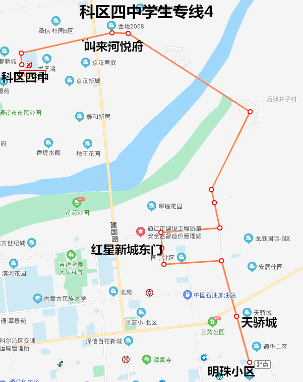 通辽80路最新车路线图图片