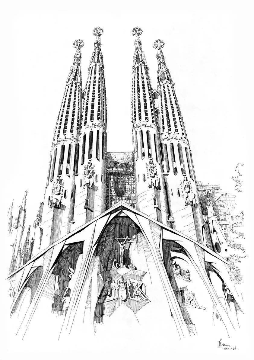 圣马可大教堂 手绘图片