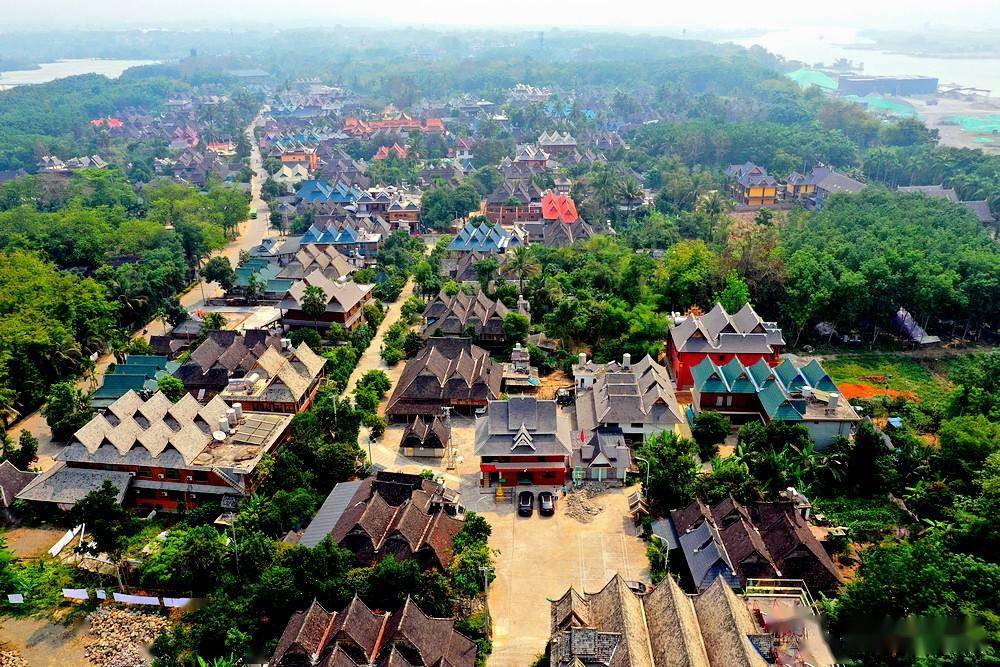 航拍:西双版纳橄榄坝傣族园.航拍:西双版纳橄榄坝傣族园.