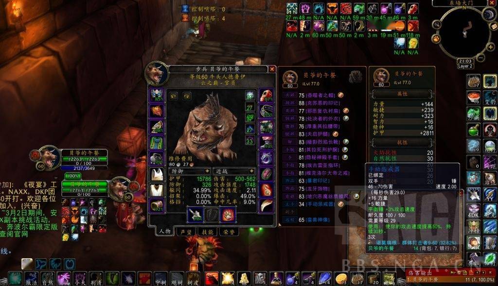 魔兽世界怀旧服部落熊t坦冰龙分享