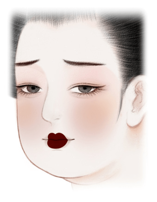 的基础上进一步夸张化,不用胭脂粉妆而是仿效游牧民族的"赭面"习俗,再