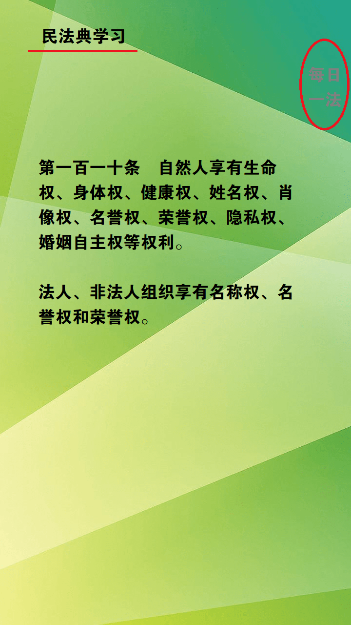 每日一法 | 《民法典》第110条_名誉权