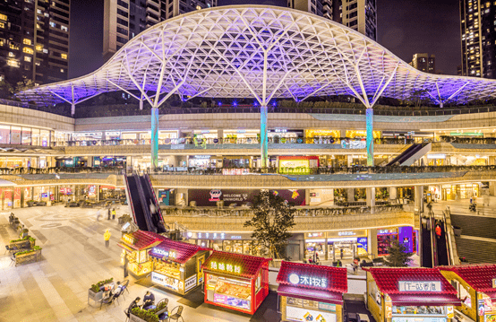 空间),时尚潮流(运动/潮玩旗舰)和美食餐饮(网红美味及休闲风情酒吧