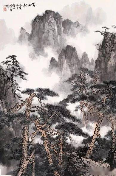 白雪石不只漓江画得好,看看他的这些山水!_黄山