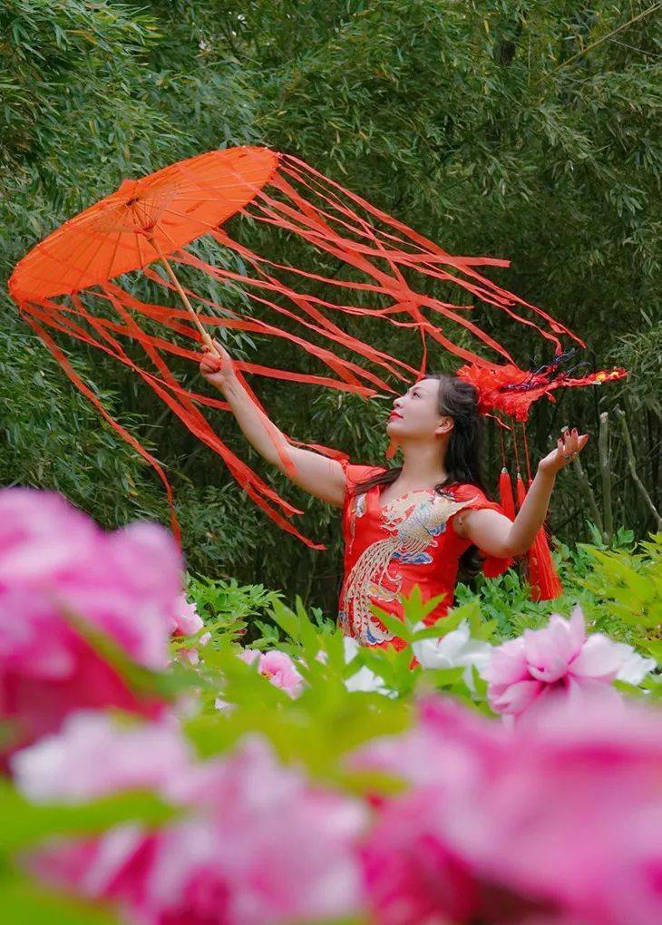 人像摄影牡丹花冠