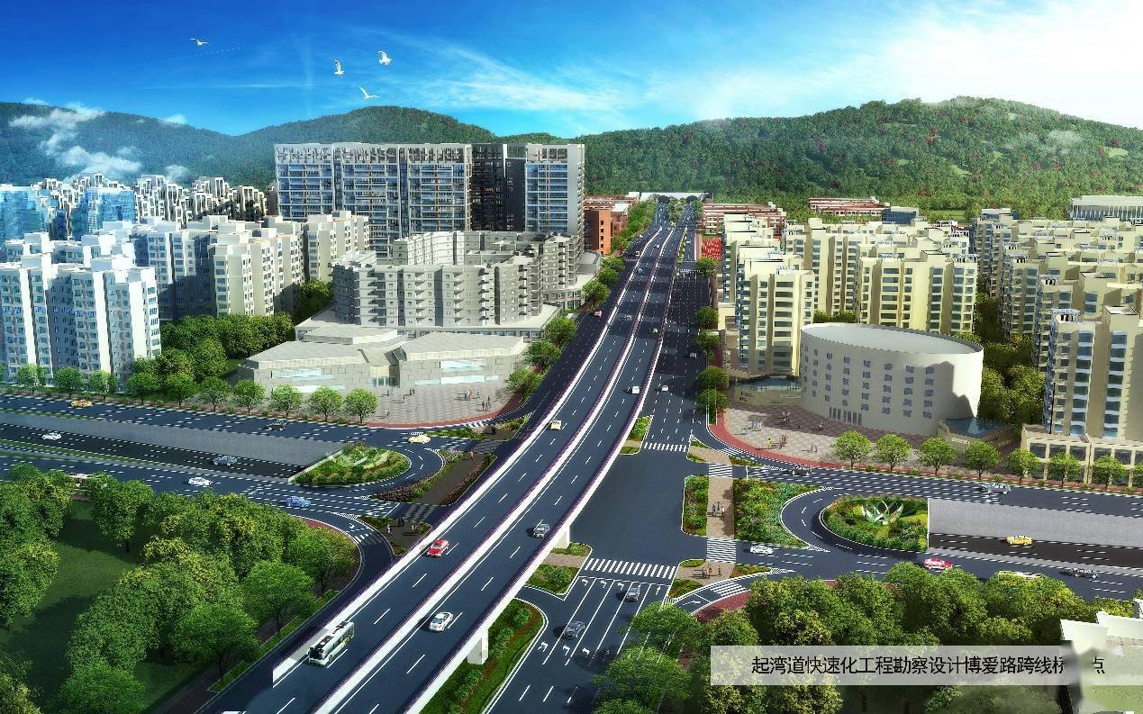 6969博爱路～兴文路桥梁鸟瞰图6969金字山隧道节点方案:将