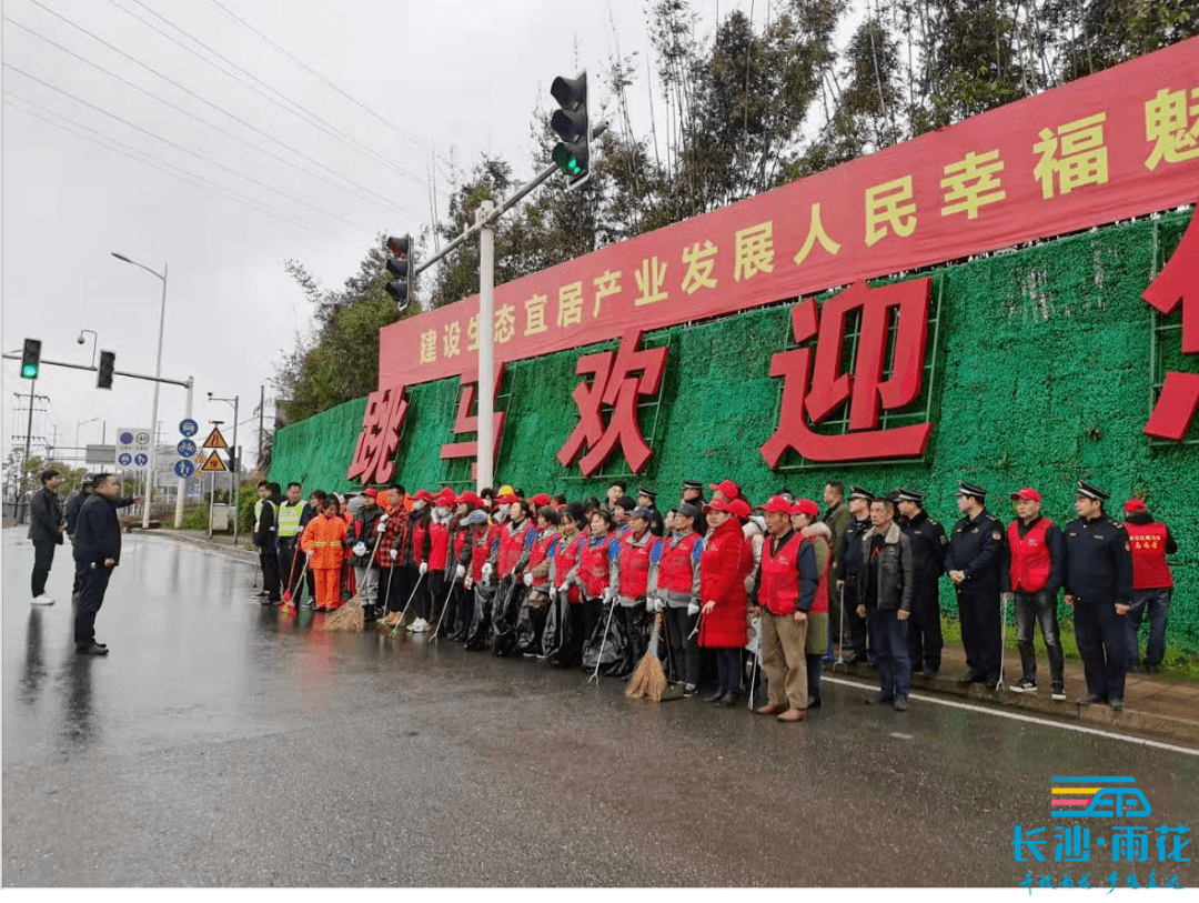 4月19日,跳马镇金屏社区联点领导,群工站成员,村支两委,党员,志愿者共