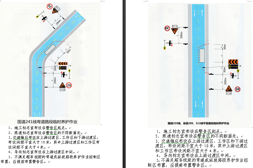 从而确保养护作业现场作业标志标牌布局规范,安全警示与交通疏导全