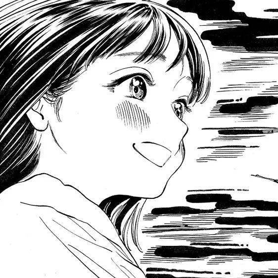 卡通头像漫画风女生头像黑白动漫头像