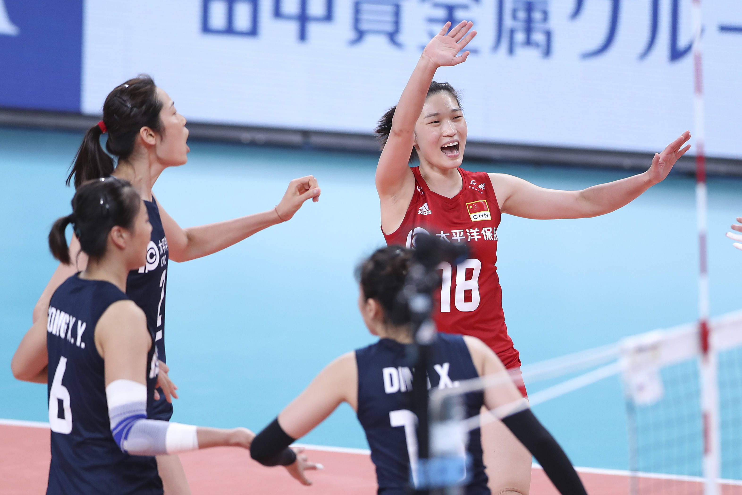 排球 东京奥运会测试赛 中国女排对阵日本女排 中国队