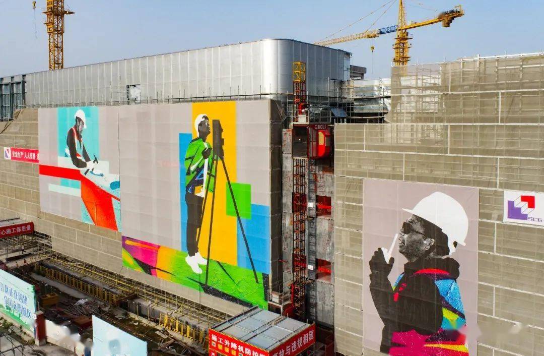 松江这处广受关注的工地出现巨幅海报快来打卡