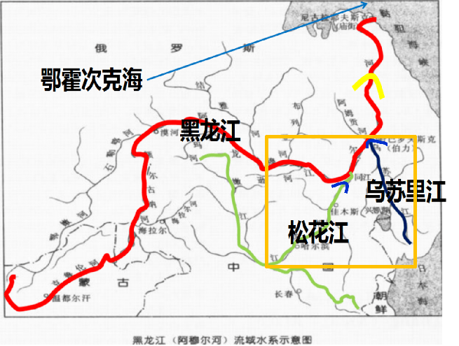 松花江水系图高清图片