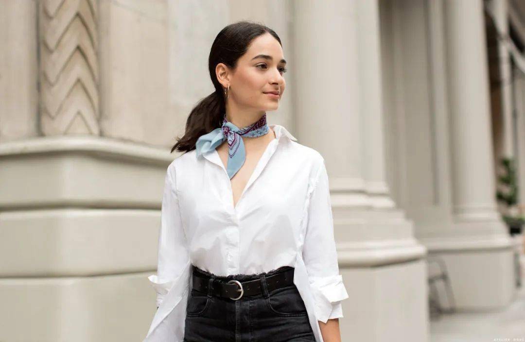 衬衫丝巾的30套经典穿搭方案一学就会时髦炸了