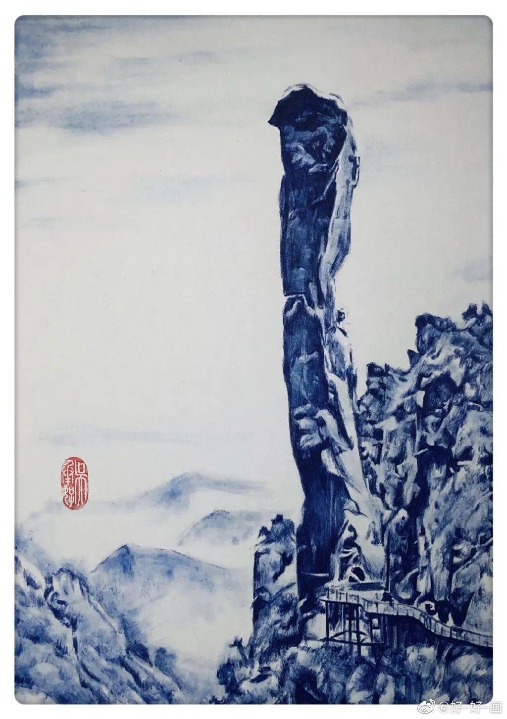 点赞快来一起看看网友画的三清山圆珠笔下的山川你见过吗