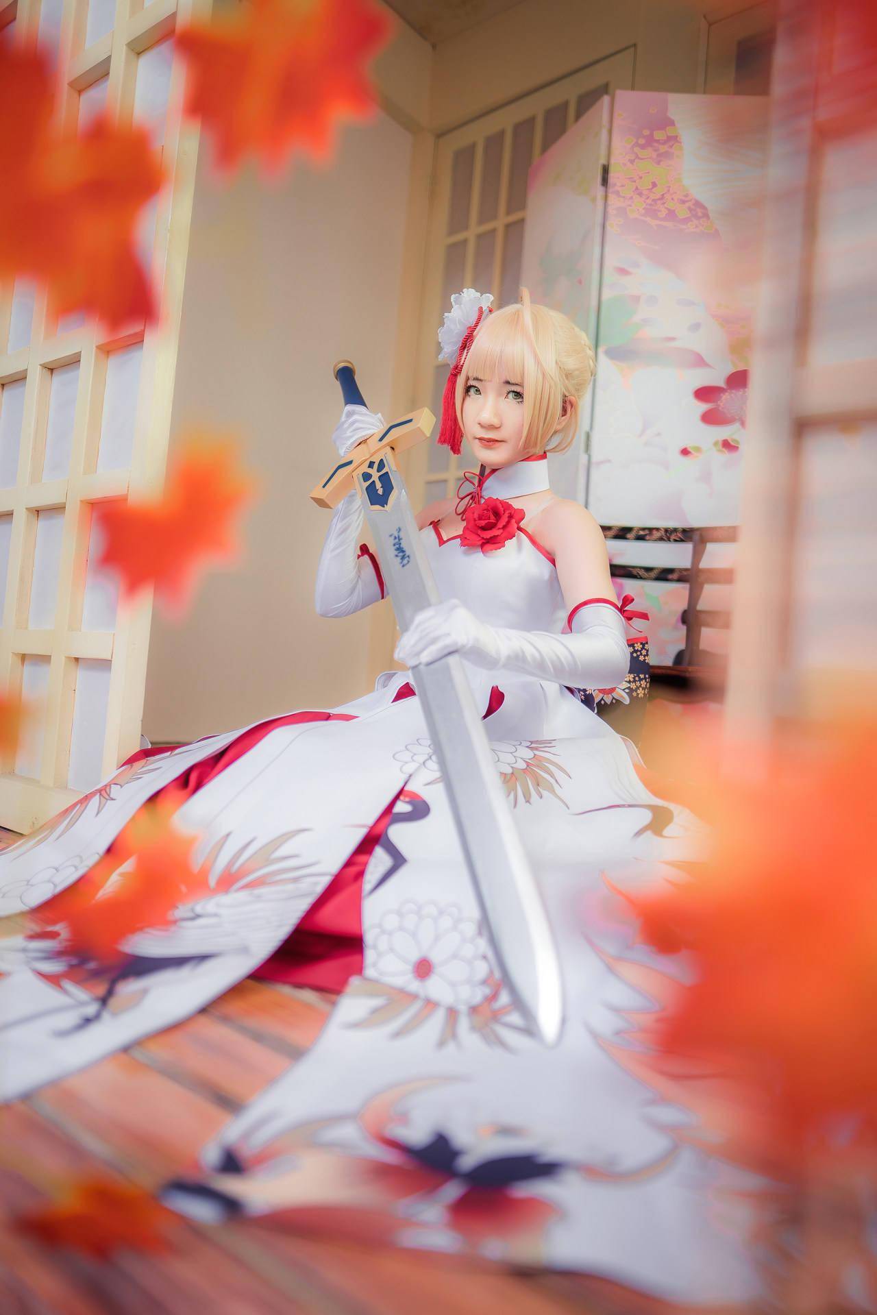阿尔托利亚·潘多拉贡saber仙鹤礼服ver.cosplay