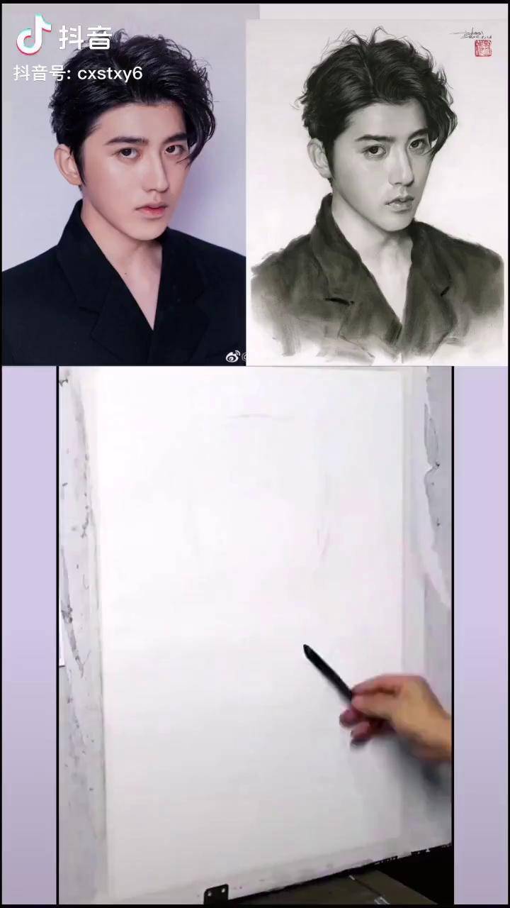 刘斌老师20200824直播素描肖像蔡徐坤全过程画画素描蔡徐坤蔡徐坤