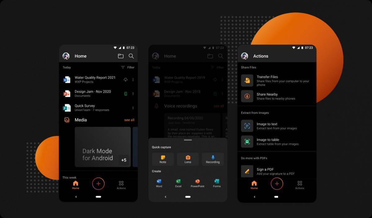 Android 版微软 Office 已适配深色模式 可自动切换UI界面颜色并延长续航