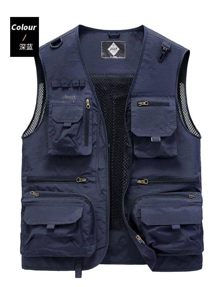 jeep吉普夏季户外多口袋坎肩户外工装马甲