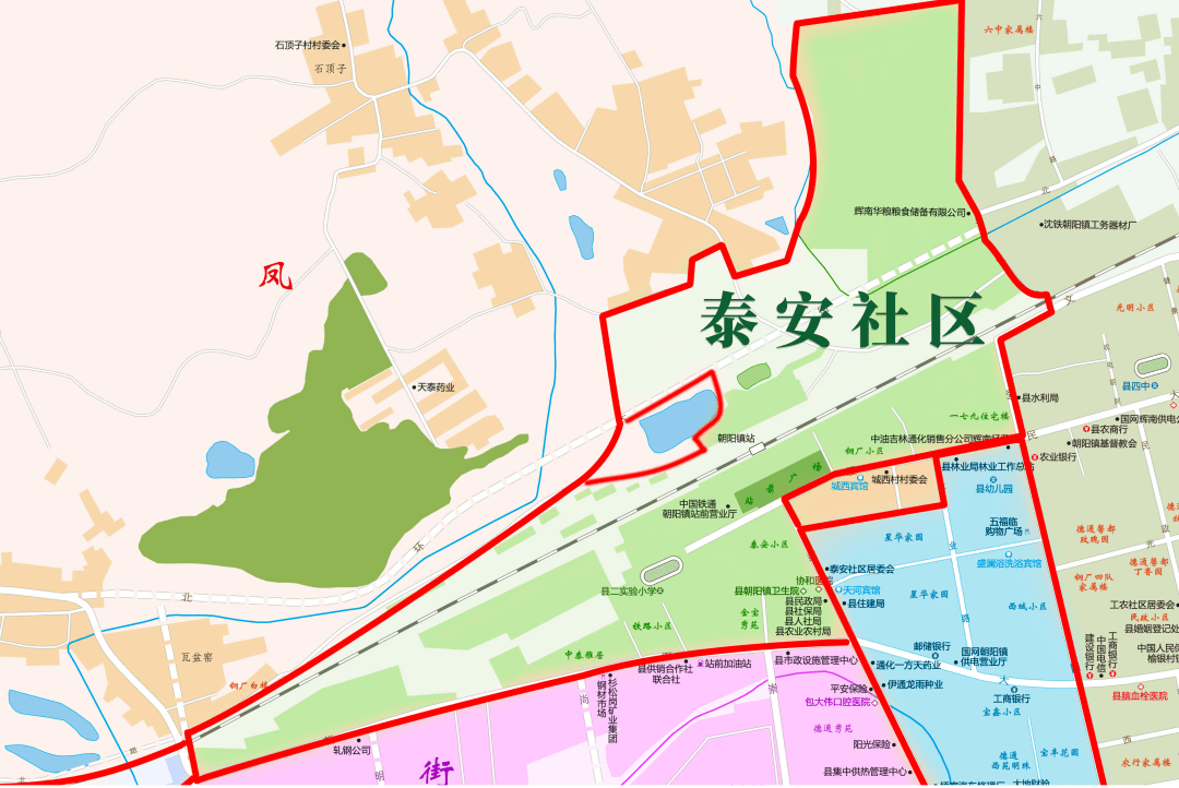 四个村:城西村,新立村,石顶子村,西郊村四个社区:爱国社区,泰安社区