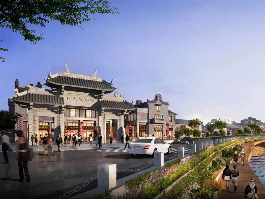 (忠义乡牌坊效果图)对传统建筑进行保护,修葺和部分复建,将各类非物质