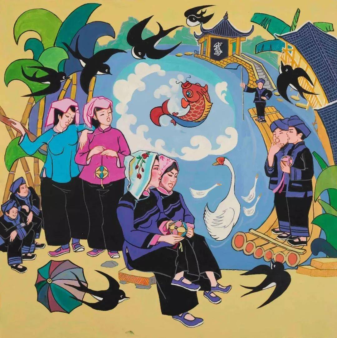 百色农民画里的新农村