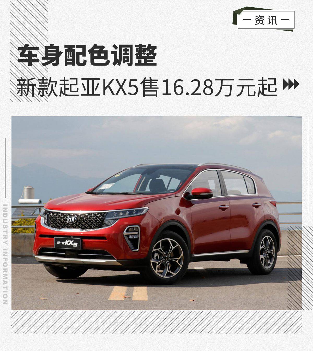 日前,网通社获悉,新款起亚kx5上市.新车共推出5款车型,售价区间16.