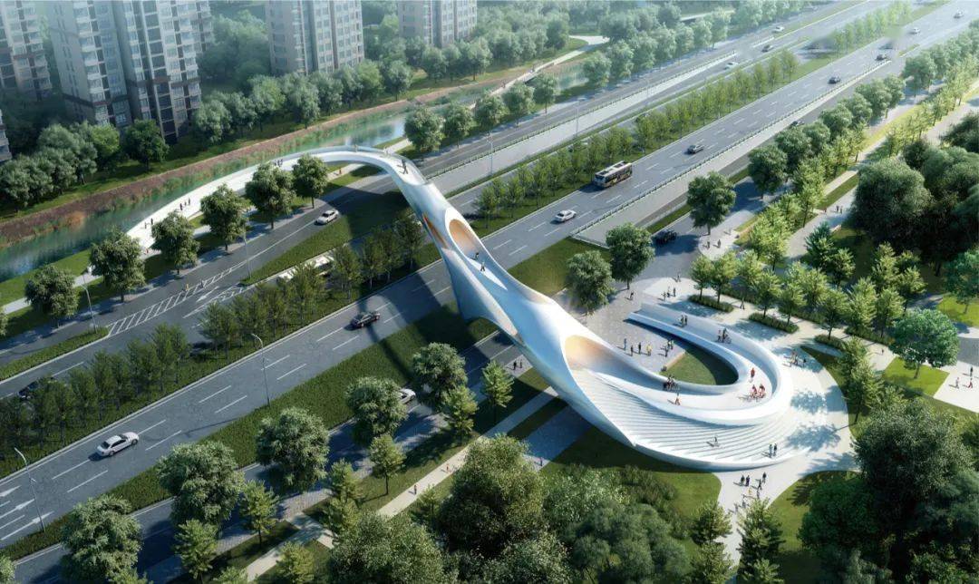 高浪路人行景观天桥方案来了快来选