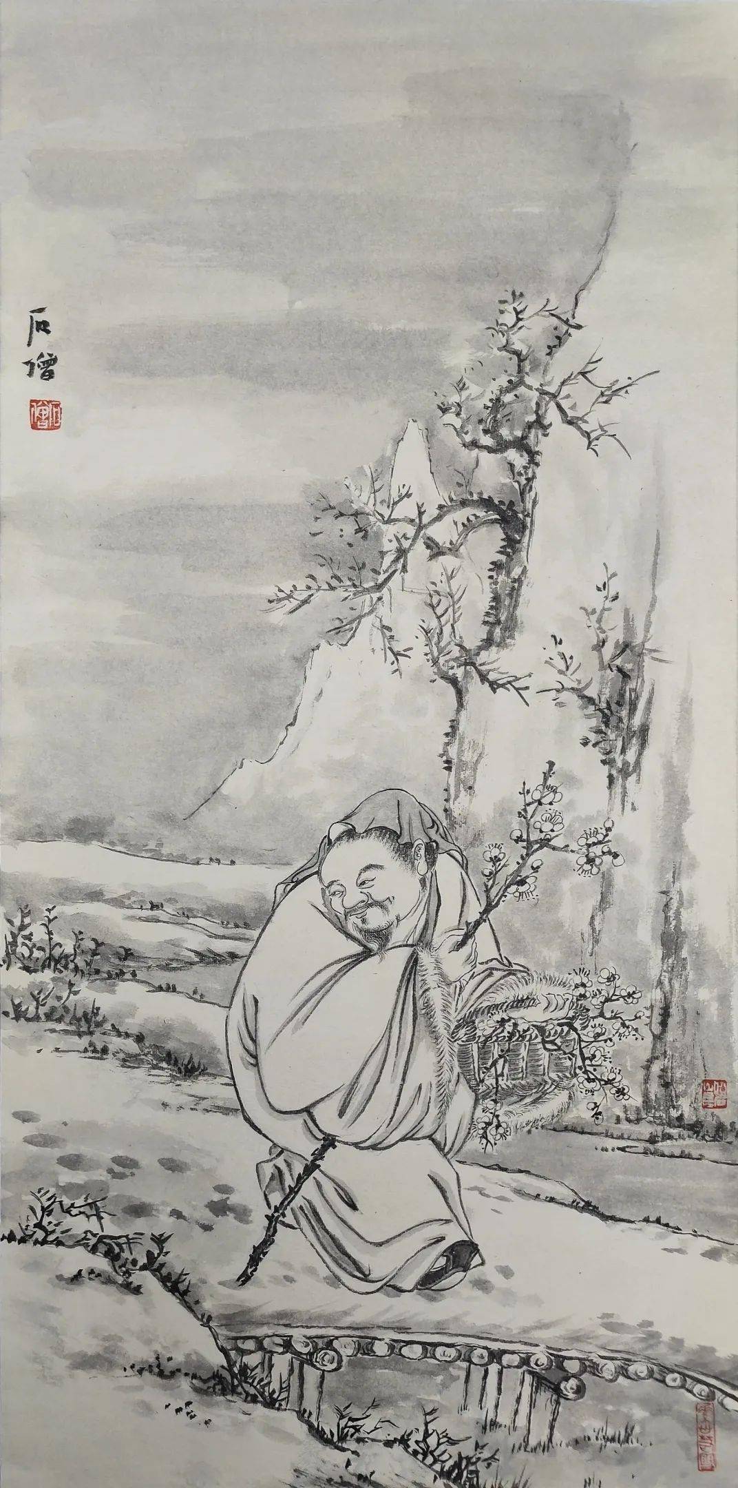 澄怀味象石僧人物小品