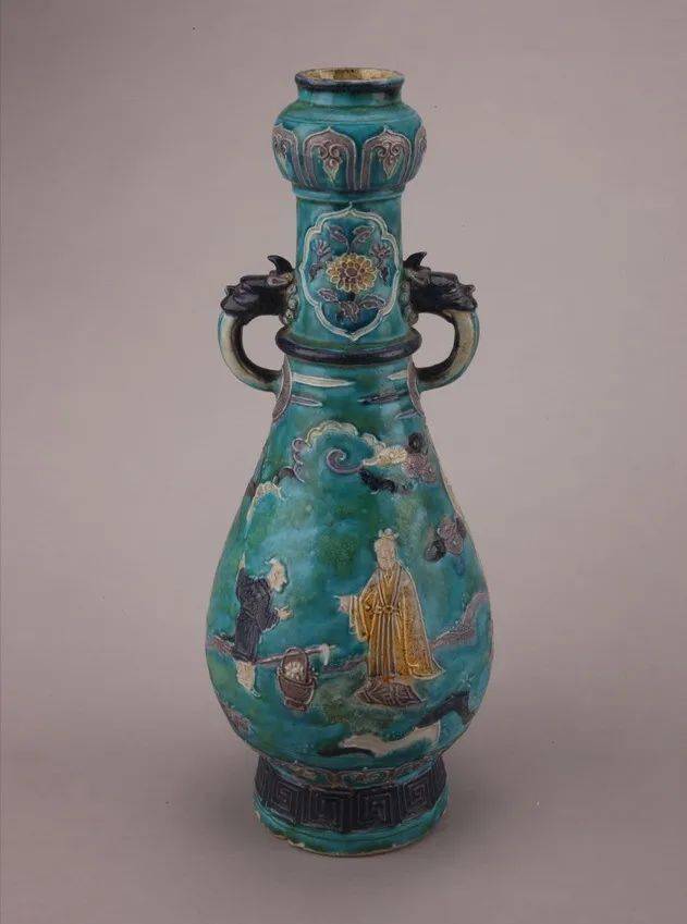 器物精赏|| 明代 · 珐花双耳瓷瓶_com