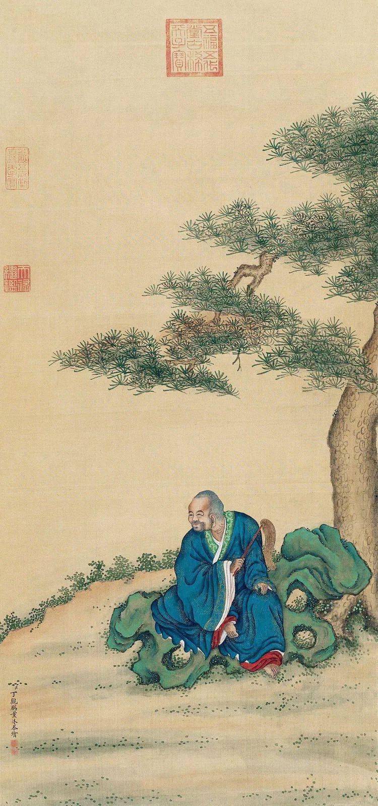 欣赏宫廷画家丁观鹏释道人物画100图画风工整细致