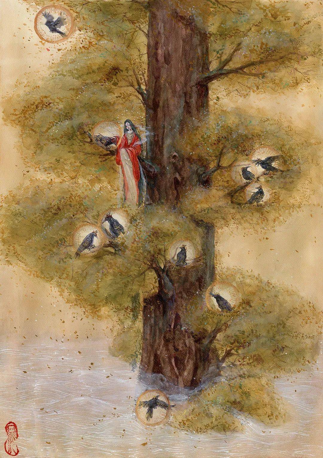 从上古时代起,先民们就相信,在天的最东边,最中央和最西边,分别有三棵