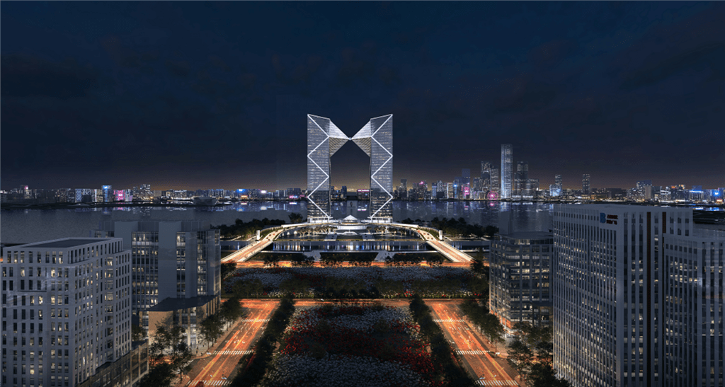 中银金融中心项目双子塔楼效果图