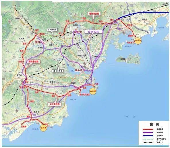 公里/小时;汕头-汕尾和汕头-饶平(漳州)城际铁路250公里/小时及以上